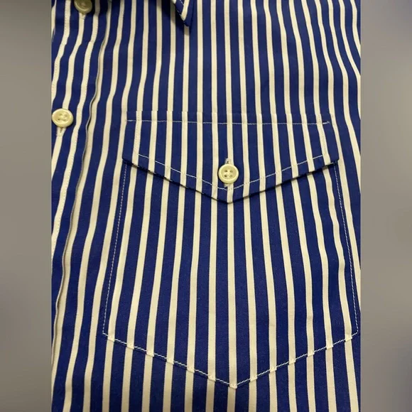 Polo Ralph Lauren Blue Pinstripe Long Sleeve Long Shirt Dress Size S - Picture 6 of 11